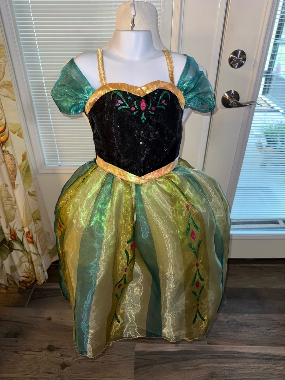 Disney Anna Castle Colllection Princess Costume Dress with Gold Trim